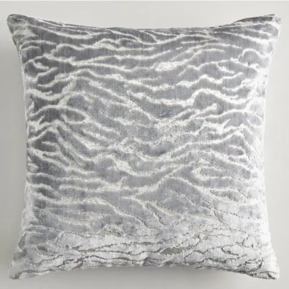 Z Gallerie Pillow Cover Animal Print Gray Velvet 20
